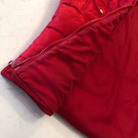VINTAGE Y2K Tommy Hilfiger Bright Shiny Cherry Red Puffer Zip Pocket Fall Vest - Picture 11 of 15